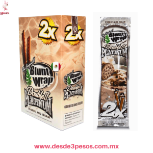 Sobre con 2 envolturas sabor AROMAS COOKIES AND CREAM para cigarros, Double Platinum
