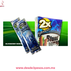 Sobre con 2 envolturas sabor MORA AZUL  (BLUEBERRY ) para cigarros, Double Platinum