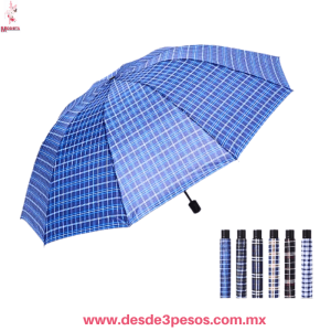 Sombrilla Plegable Tela Escocesa Compacto y AutomÃ¡tico 1 metro con 35 cm ME2T-ST