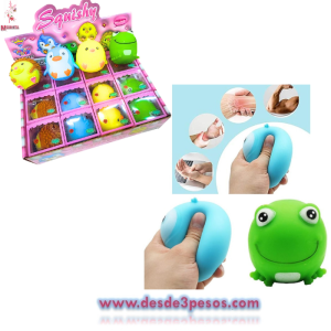Squishi Animal 4 modelos rellenos de Masa 6 x 4.5 cm.