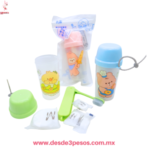 Vasito Porta Cepillo incluye 1 cepillo, 1 Mascarilla Facial y 3 Toallitas Limpiadoras 14 x 6 cm. 